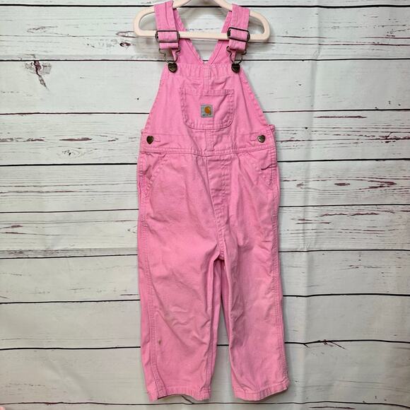 Carhartt Pink Overalls size 2 T - Picture 1 of 8